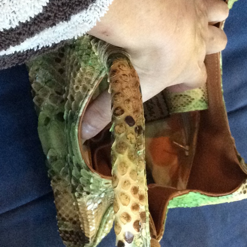 Python Carlos Falchi Handbag Made By Hand Nwot - image 7